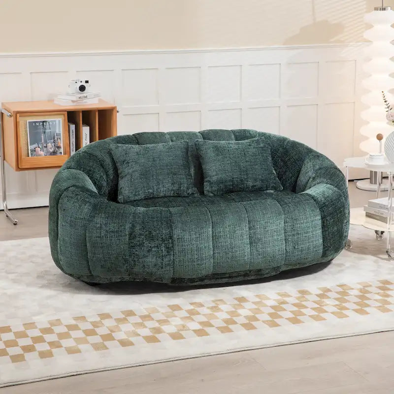 Sofá biplaza bajo tipo chaise longue – Chenilla, 59 pulgadas