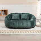 Sofá biplaza bajo tipo chaise longue – Chenilla, 59 pulgadas
