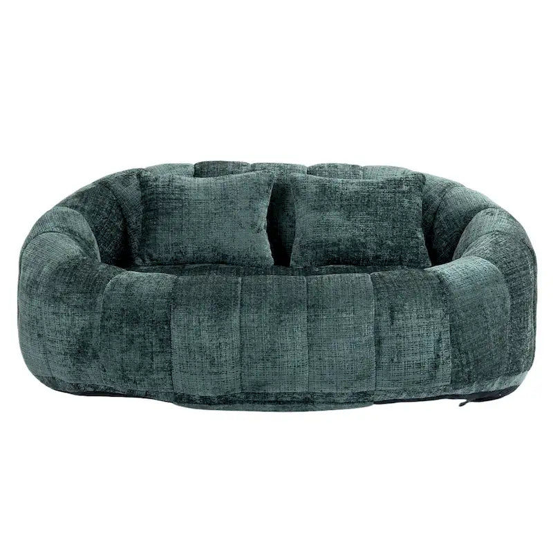 Sofá biplaza bajo tipo chaise longue – Chenilla, 59 pulgadas