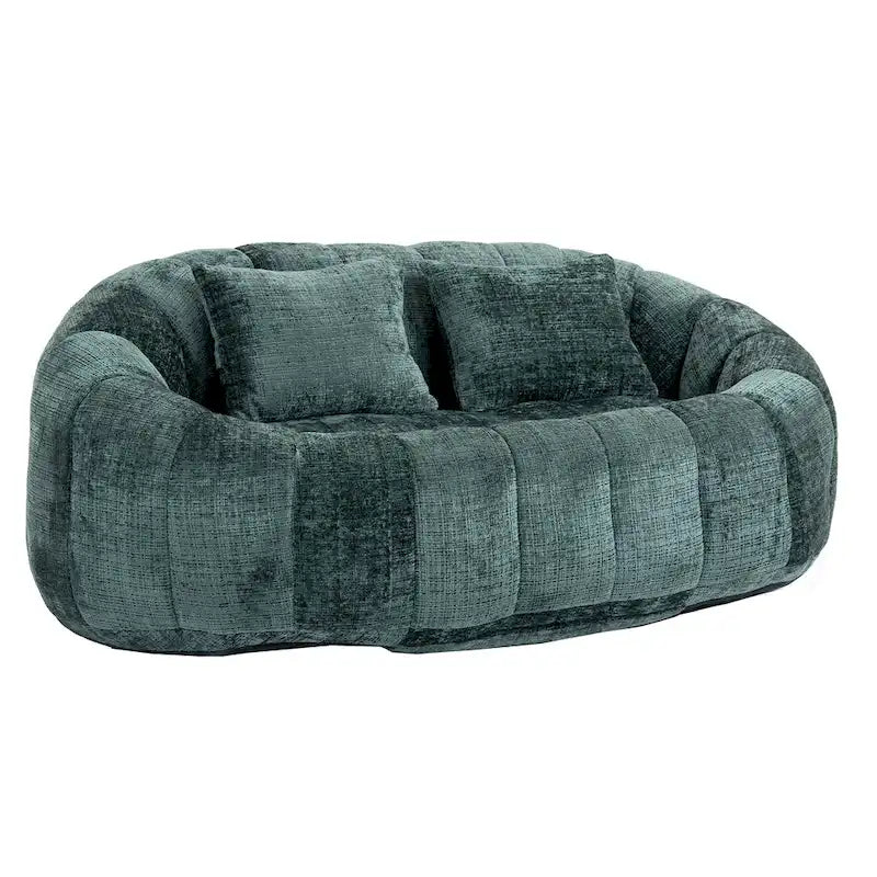 Sofá biplaza bajo tipo chaise longue – Chenilla, 59 pulgadas