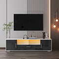 Mueble de TV de 62.99" con luces LED, armarios y estantes abiertos para televisores de hasta 65"