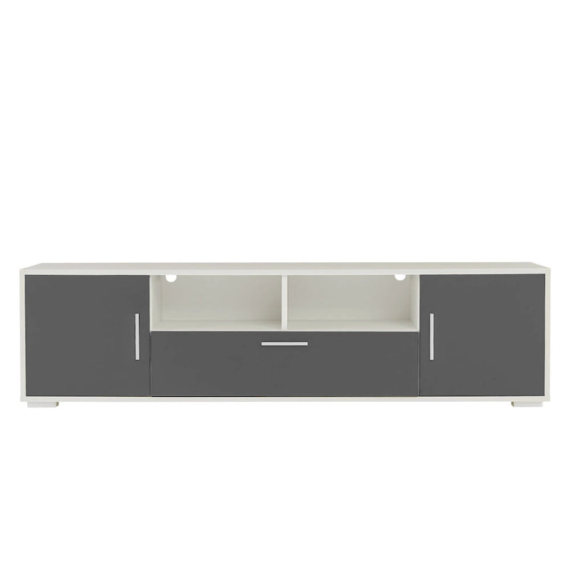 Mueble de TV de 62.99" con luces LED, armarios y estantes abiertos para televisores de hasta 65"
