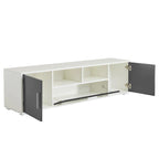Mueble de TV de 62.99" con luces LED, armarios y estantes abiertos para televisores de hasta 65"