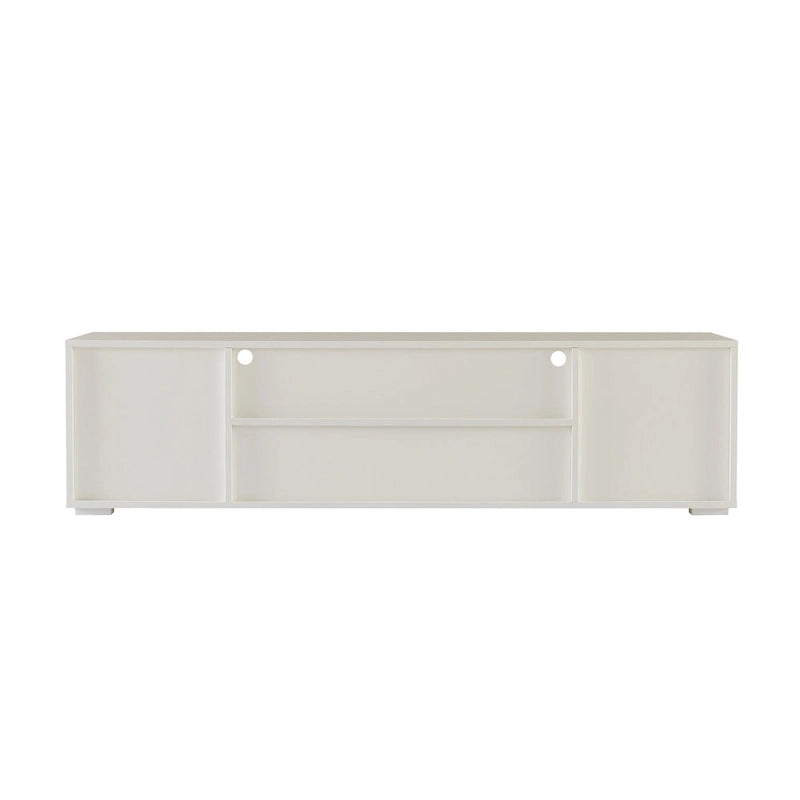 Mueble de TV de 62.99" con luces LED, armarios y estantes abiertos para televisores de hasta 65"