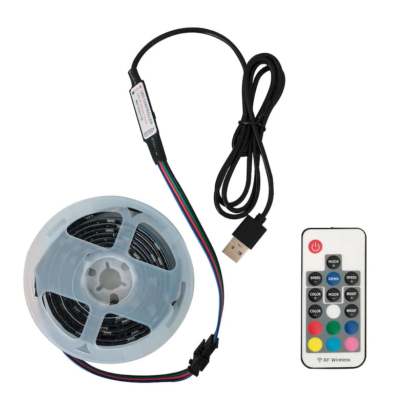 Mueble de TV de 62.99" con luces LED, armarios y estantes abiertos para televisores de hasta 65"