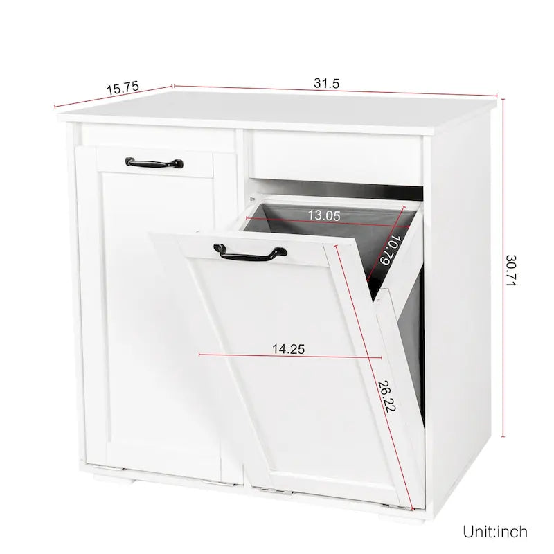 Wäscheschrank mit herausnehmbarem Wäschesack