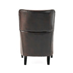 Sillón decorativo de respaldo alto con diseño de orejero y patas de madera de abedul