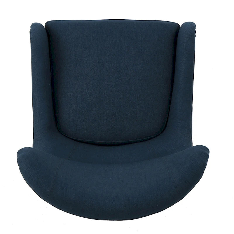 Sillón decorativo de respaldo alto con diseño de orejero y patas de madera de abedul