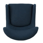 Sillón decorativo de respaldo alto con diseño de orejero y patas de madera de abedul