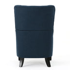Sillón decorativo de respaldo alto con diseño de orejero y patas de madera de abedul