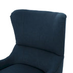 Sillón decorativo de respaldo alto con diseño de orejero y patas de madera de abedul