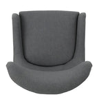 Sillón decorativo de respaldo alto con diseño de orejero y patas de madera de abedul