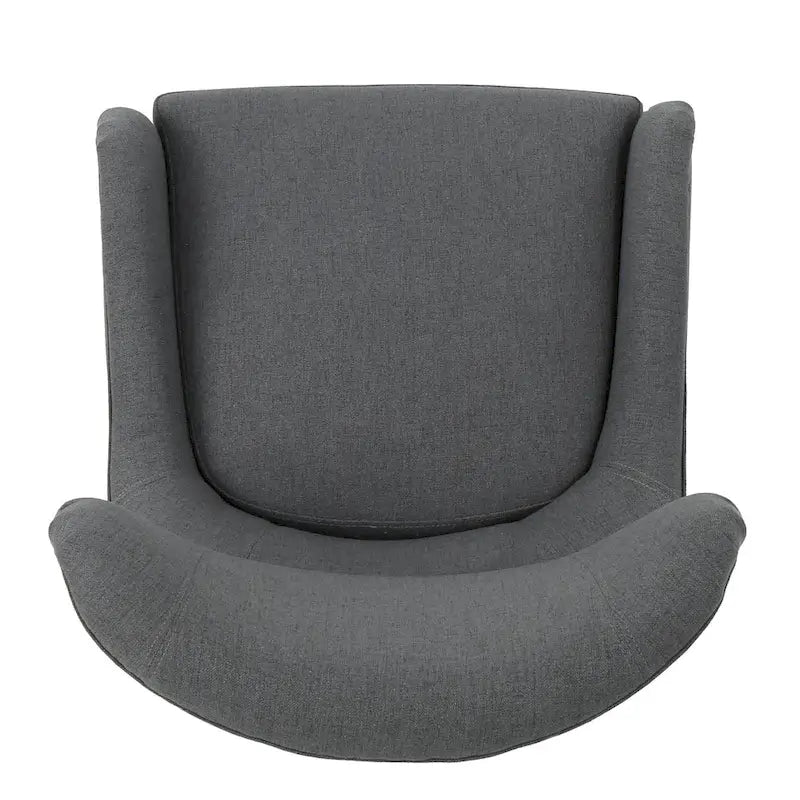Sillón decorativo de respaldo alto con diseño de orejero y patas de madera de abedul