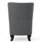 Sillón decorativo de respaldo alto con diseño de orejero y patas de madera de abedul