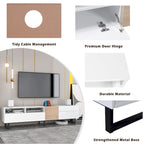 Mueble de TV de 70.9" con almacenamiento, puertas abatibles y estante ajustable para televisores de hasta 80"