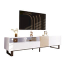 Mueble de TV de 70.9" con almacenamiento, puertas abatibles y estante ajustable para televisores de hasta 80"