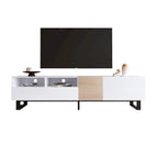 Mueble de TV de 70.9" con almacenamiento, puertas abatibles y estante ajustable para televisores de hasta 80"
