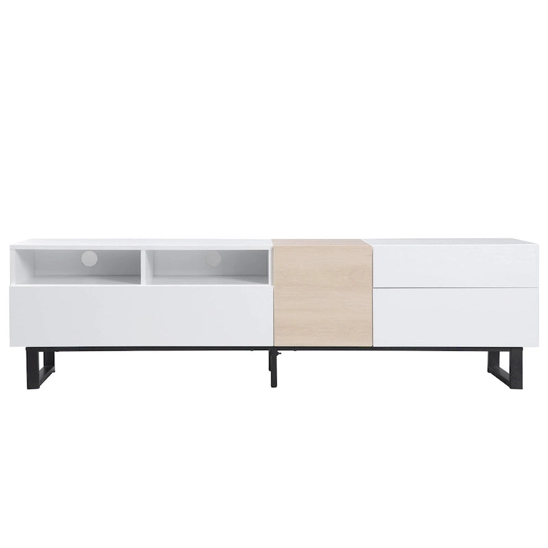 Mueble de TV de 70.9" con almacenamiento, puertas abatibles y estante ajustable para televisores de hasta 80"