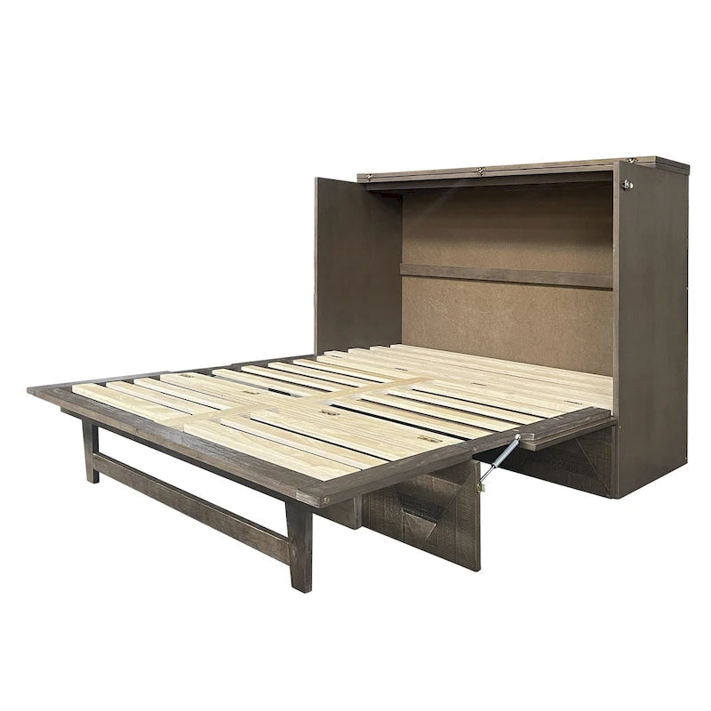 Cama Murphy con Armario de Tamaño Completo, Estación de Carga y Cajón de Almacenamiento