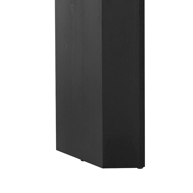 Elegante mesa consola con diseño inspirado en una chimenea y cubierta con chapa de madera