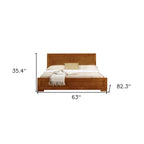 Estructura de cama queen de roble con cabecero