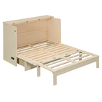 Cama de pared de tamaño completo con cajones de almacenamiento y carga USB