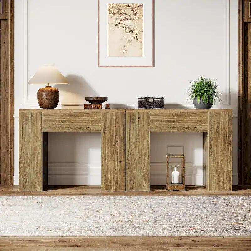 Mesa auxiliar de arco de 31.5" con patas de madera – Mesa auxiliar de estilo vintage