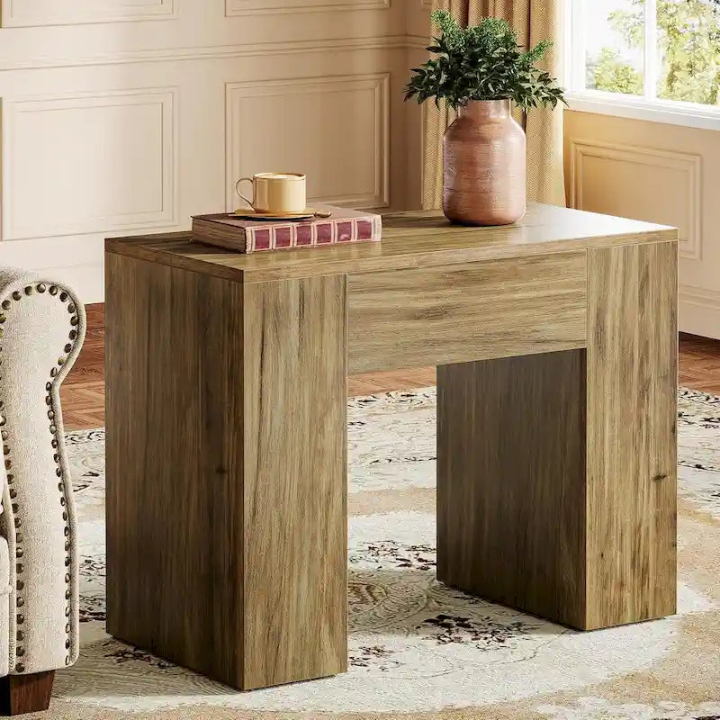 Mesa auxiliar de arco de 31.5" con patas de madera – Mesa auxiliar de estilo vintage