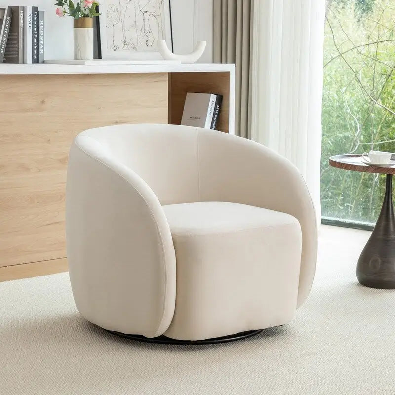 Sillón decorativo giratorio 360 grados tapizado en terciopelo