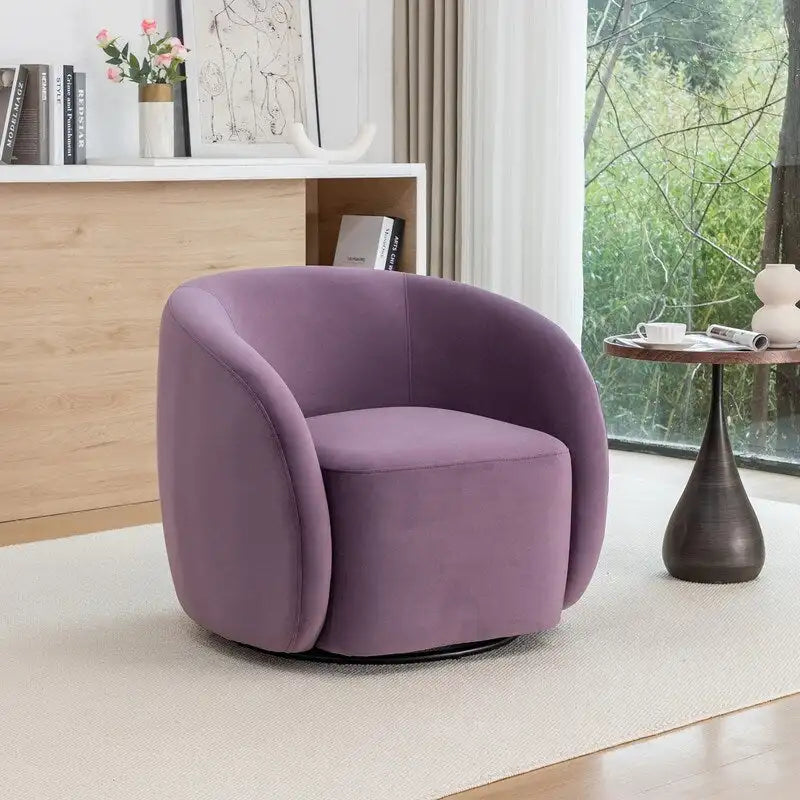 Sillón decorativo giratorio 360 grados tapizado en terciopelo