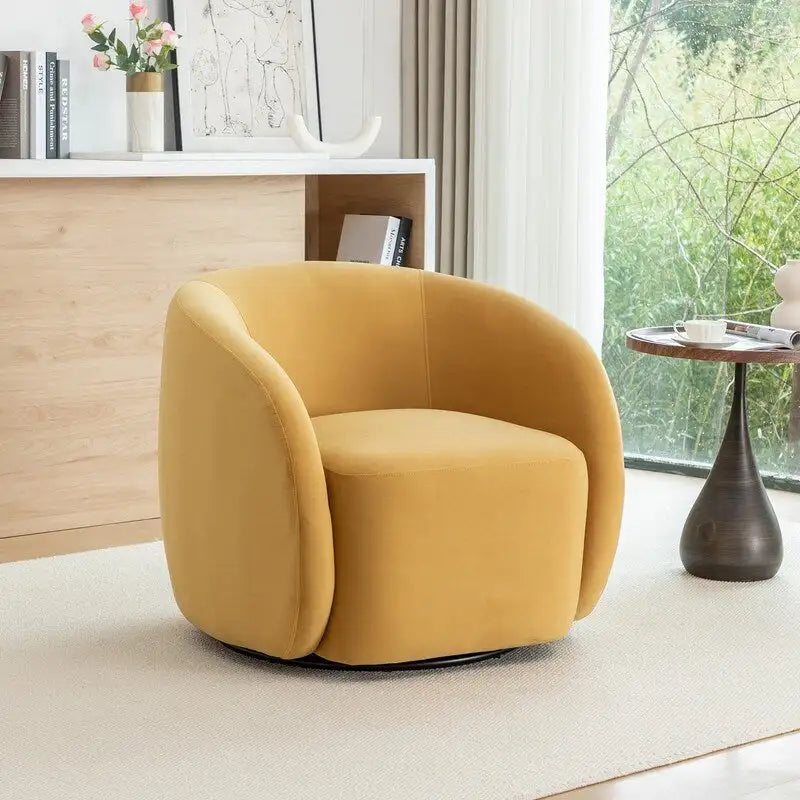 Sillón decorativo giratorio 360 grados tapizado en terciopelo