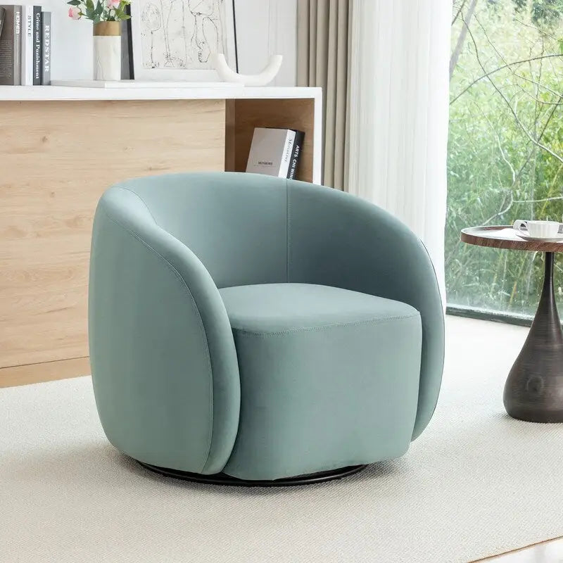 Sillón decorativo giratorio 360 grados tapizado en terciopelo