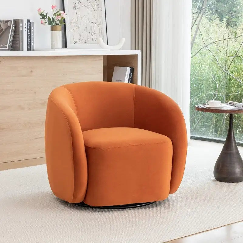 Sillón decorativo giratorio 360 grados tapizado en terciopelo
