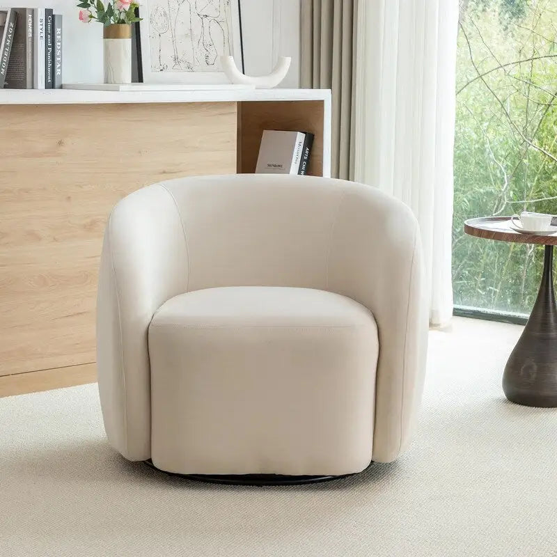 Sillón decorativo giratorio 360 grados tapizado en terciopelo