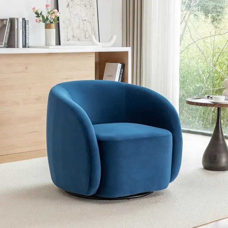 Sillón decorativo giratorio 360 grados tapizado en terciopelo