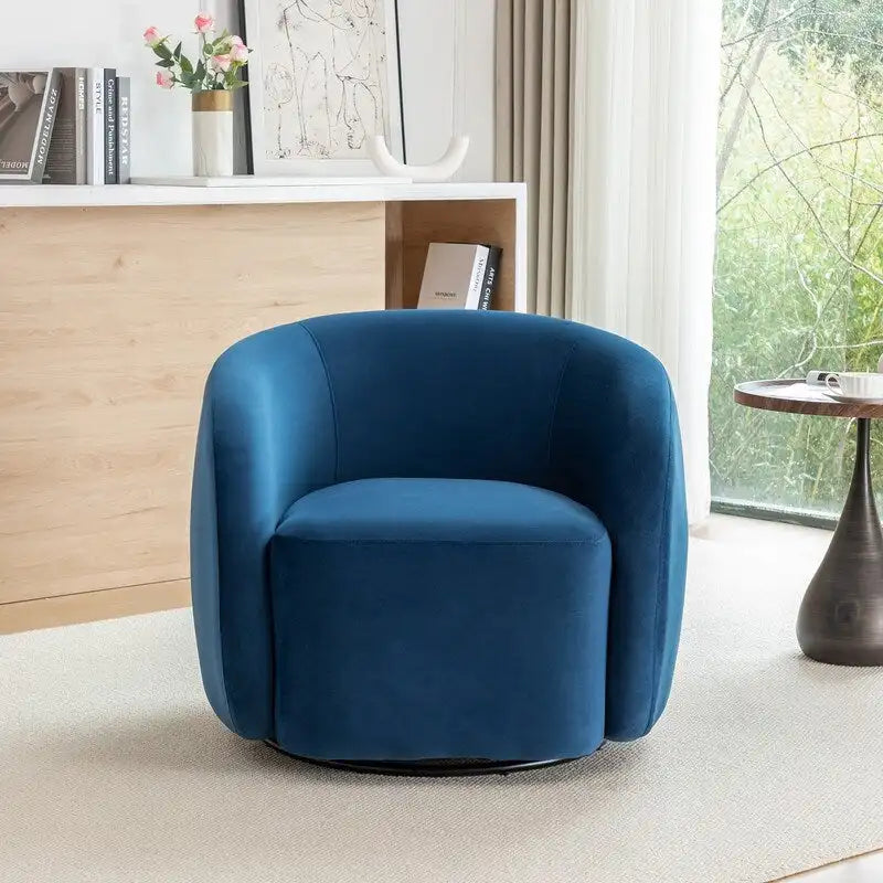 Sillón decorativo giratorio 360 grados tapizado en terciopelo