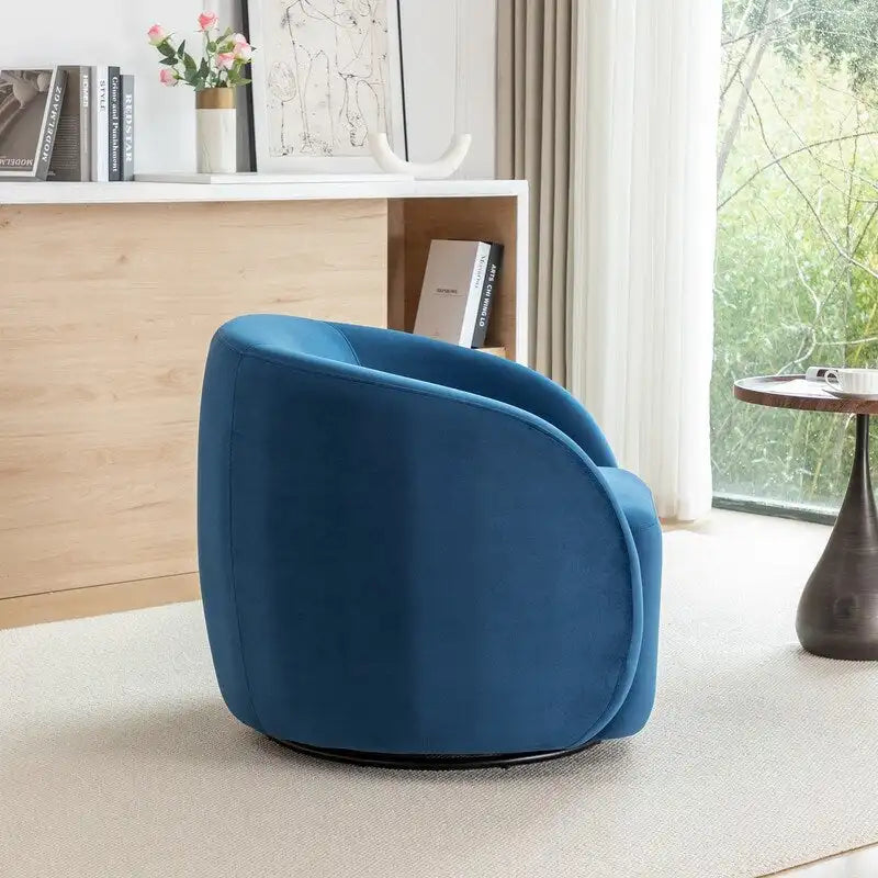 Sillón decorativo giratorio 360 grados tapizado en terciopelo