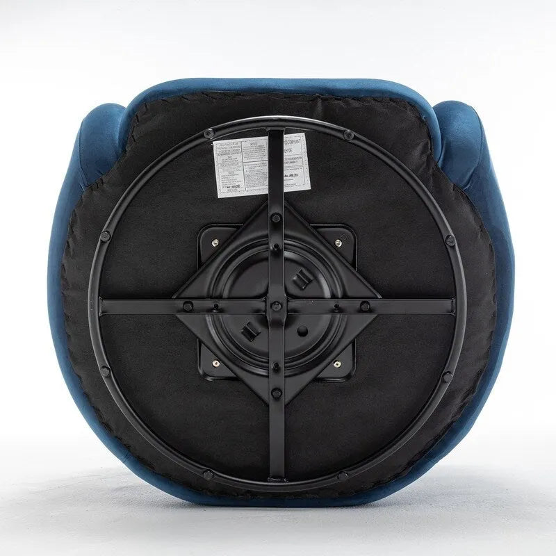Sillón decorativo giratorio 360 grados tapizado en terciopelo