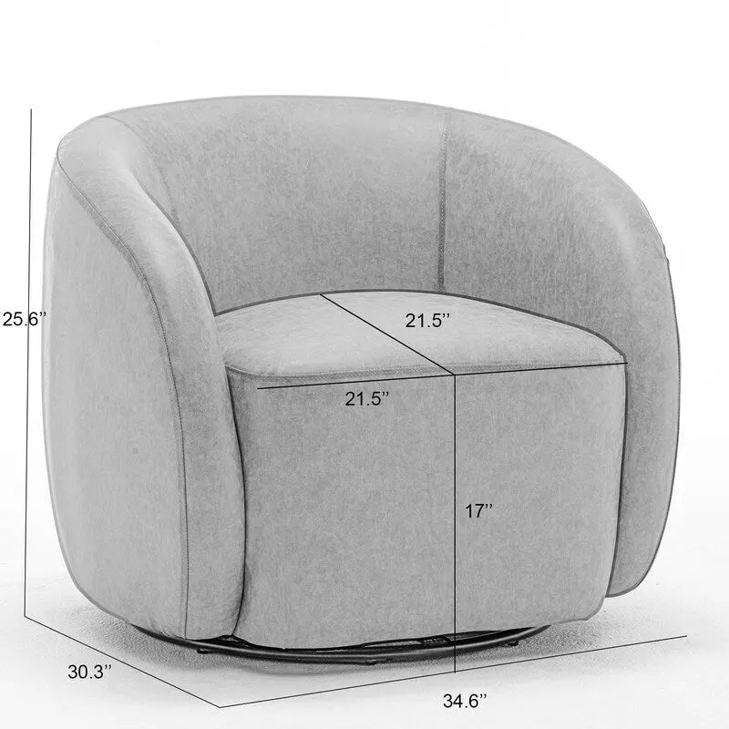 Sillón decorativo giratorio 360 grados tapizado en terciopelo