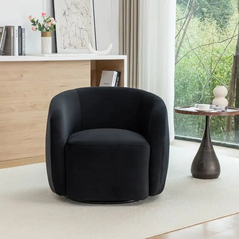 Sillón decorativo giratorio 360 grados tapizado en terciopelo