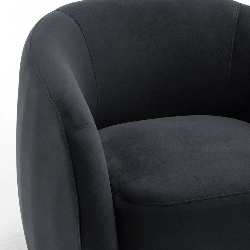 Sillón decorativo giratorio 360 grados tapizado en terciopelo