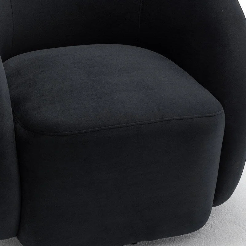 Sillón decorativo giratorio 360 grados tapizado en terciopelo