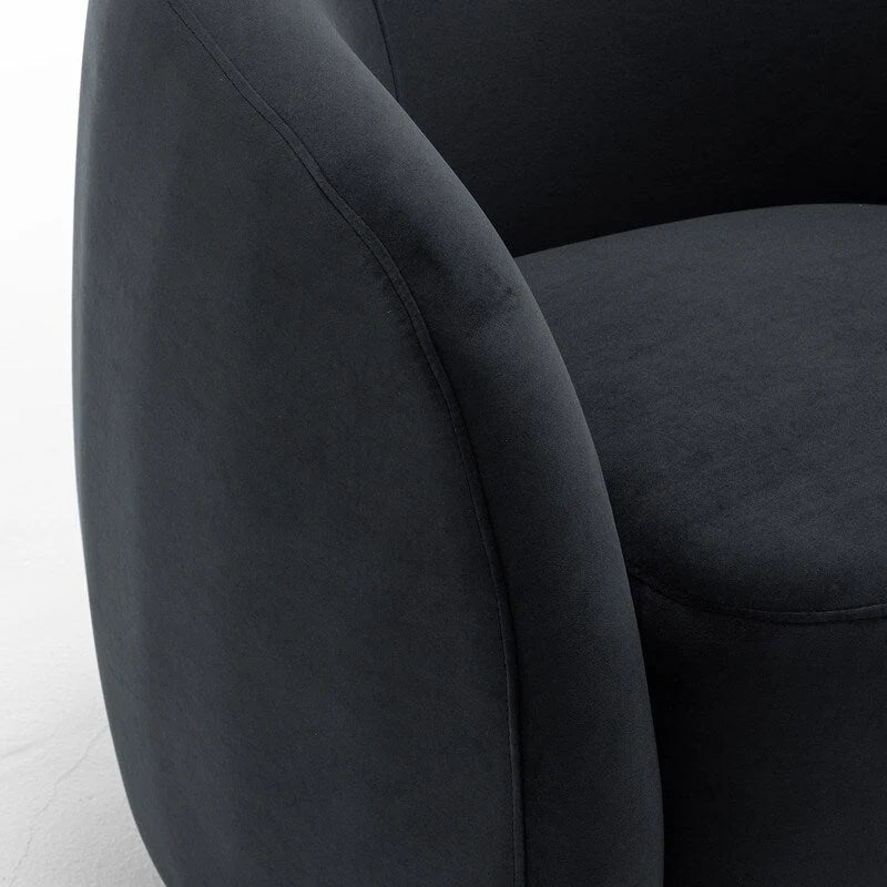 Sillón decorativo giratorio 360 grados tapizado en terciopelo