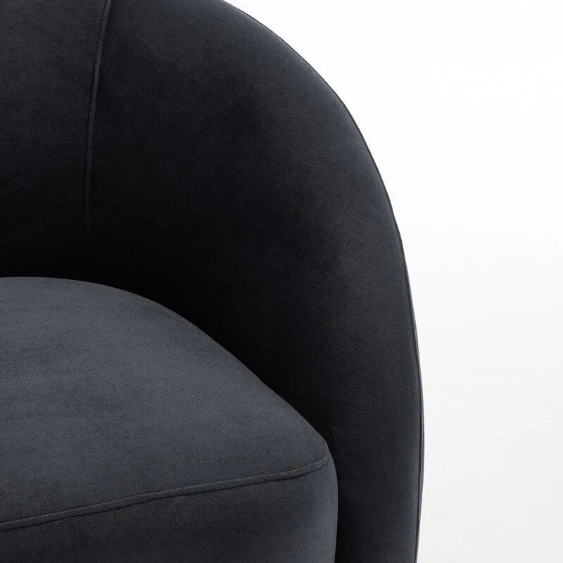 Sillón decorativo giratorio 360 grados tapizado en terciopelo