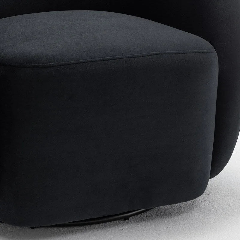 Sillón decorativo giratorio 360 grados tapizado en terciopelo