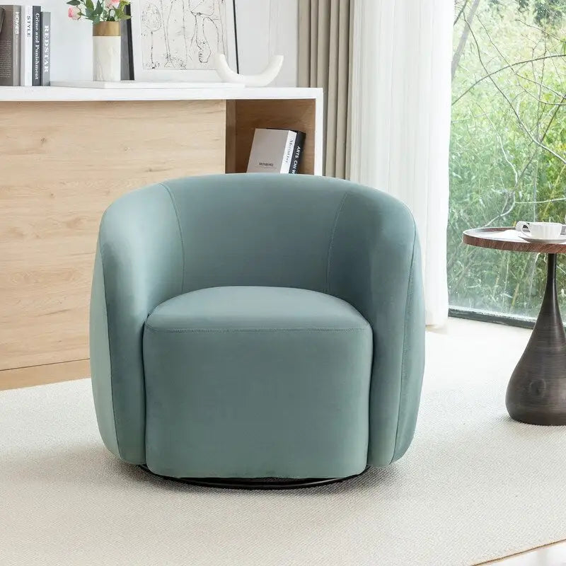 Sillón decorativo giratorio 360 grados tapizado en terciopelo