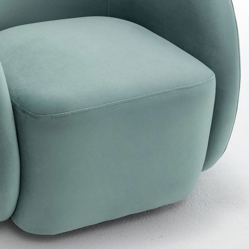 Sillón decorativo giratorio 360 grados tapizado en terciopelo