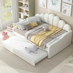 Sofá cama tapizado de tamaño completo con cama nido extraíble y tela de terciopelo