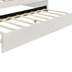 Sofá cama tapizado de tamaño completo con cama nido extraíble y tela de terciopelo