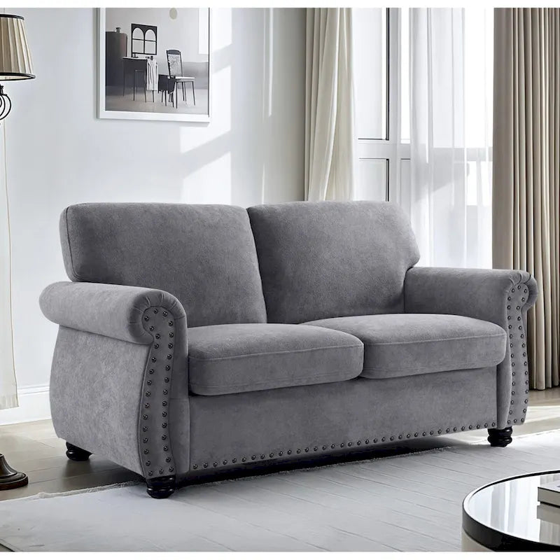 Samt-Zweisitzer-Sofa